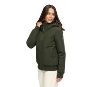 MARIKOO Damen Winterjacke (XS-XXL) - wind- und wasserabweisend, mit Kapuze, weiches Fleecefutter - N084 - DarkOlive Größe S - Gr.S