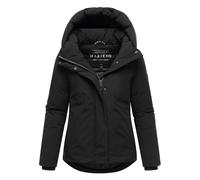MARIKOO Damen Winterjacke (XS-3XL) - mit Kapuze, gefütterte Außentaschen, Belüftungsschlitze - N113 - Schwarz Größe L - Gr.L