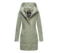 MARIKOO Damen Mantel Trenchcoat Wintermantel Übergangs Jacke Parka Lang B819 [B819-Maik-Smoky-Mint-Gr.L]