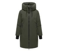 Winterjacke MARIKOO "Polarhäschen", Damen, Gr. S, grün (schwarz olive), Obermaterial: 92% Nylon, 8% Elasthan, Jacken Winterjacke, Wintermantel mit Kapuze, Stehkragen, taillierte Rückenpartie (63526608
