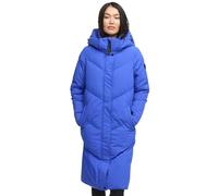 MARIKOO Damen Wintermantel (S-5XL) - gesteppt, abnehmbare Kapuze, Druckknopfverschlussleiste - N101 - GalaxyBlue Größe XL - Gr.XL