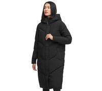 MARIKOO Damen Wintermantel (S-5XL) - gesteppt, abnehmbare Kapuze, Druckknopfverschlussleiste - N101 - Schwarz Größe XXL - Gr.XXL