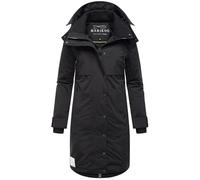 MARIKOO Damen Wintermantel warmer Parka mit Taillenzugband und abnehmbarer Kapuze Anoukaa 16 Black Gr. M