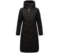 MARIKOO Damen Wintermantel Warmer Steppmantel elegant lang jacke Mantel warm gefüttert mit große Kapuze und hohem Kragen Benikoo XS-3XL (DE/NL/SE/PL, Alphanumerisch, XXL, Regular, Regular, Schwarz)