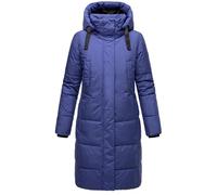 MARIKOO Damen Wintermantel Warmer Steppmantel lang mit Abnehmbarer Kapuze Laryaa XVI Blue Violet Gr. M