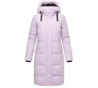 MARIKOO Damen Wintermantel Warmer Steppmantel lang mit Abnehmbarer Kapuze Laryaa XVI Lilac Rose Gr. XL