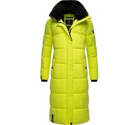MARIKOO Damen Wintermantel warmer Steppmantel lang mit abnehmbarer Kapuze Reliziaa Neon Green Gr. S