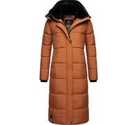 MARIKOO Damen Wintermantel warmer Steppmantel lang mit abnehmbarer Kapuze Reliziaa Rusty Cinnamon Gr. L