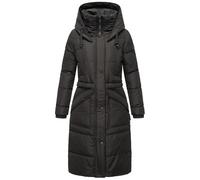 MARIKOO Damen Wintermantel Warmer Steppmantel lang mit Kapuze Ayumii Black Gr. XXL