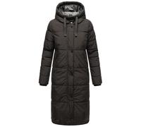 MARIKOO Damen Wintermantel warmer Steppmantel lang mit Kapuze Soranaa Black Gr. XS