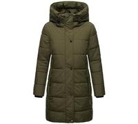 MARIKOO Damen Wintermantel warmer Steppmantel lang mit Kapuze und hohem Kragen Karumikoo XVI XS-5XL