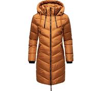 Wintermantel MARIKOO "Armasa" Gr. L (40), braun (zimt) Damen Mäntel Wintermäntel modischer Winter Steppmantel mit Kapuze (42782105-L)