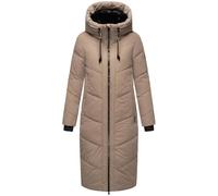 MARIKOO Damen Wintermantel warmer Steppmantel lang mit verstellbarer Kapuze und hohem Kragen Nadaree XVI XS-5XL