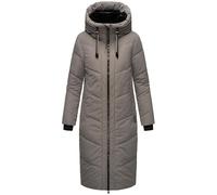 MARIKOO Damen Wintermantel warmer Steppmantel lang mit verstellbarer Kapuze und hohem Kragen Nadaree XVI XS-5XL