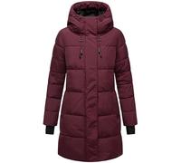 MARIKOO Damen Wintermantel Warmer Steppmantel lang mit Verstellbarer Kapuze und reflektierenden Details Kaituu XVI Wine Gr. XXL