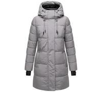 MARIKOO Damen Wintermantel Warmer Steppmantel lang mit Verstellbarer Kapuze und reflektierenden Details Kaituu XVI Grey Gr. M