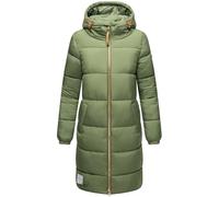 MARIKOO Damen Wintermantel Warmer Steppmantel lang Steppjacke Mantel warm Jacke gefüttert mit Kapuze und Kordelzug Nomadiaa XVI S-3XL (DE/NL/SE/PL, Alphanumerisch, L, Regular, Regular, Pine Olive)