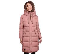 MARIKOO Damen Wintermantel Winterjacke mit Kapuze Steppmantel B941 [B941-Yuik-Dark-Rose-Gr.S]