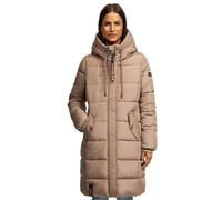 MARIKOO Damen Wintermantel Winterjacke mit Kapuze Steppmantel B941 [B941-Yuik-Taupe-Grey-Gr.L]