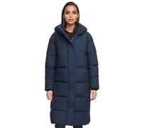 MARIKOO Damen Wintermantel (XS-3XL) - gesteppt, abnehmbare Kapuze, Bewegungsschlitz - N099 - Navy Größe S - Gr.S