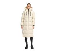 MARIKOO Damen Wintermantel (XS-5XL) - gesteppt, abnehmbare Kapuze, winddicht - N102 - Cream Größe M - Gr.M
