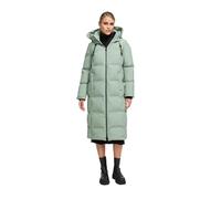 MARIKOO Damen Wintermantel (XS-5XL) - gesteppt, abnehmbare Kapuze, winddicht - N102 - SmokeyMint Größe S - Gr.S