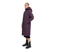 MARIKOO Damen Wintermantel (XS-6XL) - gesteppt, abnehmbare Kapuze, 6 Taschen, Rippkragen - N079