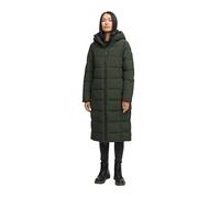 MARIKOO Damen Wintermantel (XS-6XL) - gesteppt, abnehmbare Kapuze, 6 Taschen, Rippkragen - N079 - DarkOlive Größe S - Gr.S