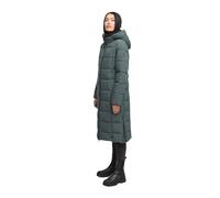 MARIKOO Damen Wintermantel (XS-6XL) - gesteppt, abnehmbare Kapuze, 6 Taschen, Rippkragen - N079 - StoneGreen Größe XL - Gr.XL