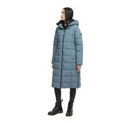 MARIKOO Damen Wintermantel (XS-6XL) - gesteppt, abnehmbare Kapuze, 6 Taschen, Rippkragen - N079 - StormyBlue Größe 5XL - Gr.5XL