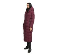 MARIKOO Damen Wintermantel (XS-6XL) - winddicht, gesteppt, Kapuze, abnehmbarer Teddykragen - N088 - Wine Größe S - Gr.S