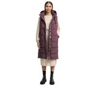 MARIKOO Damen Winterweste (XS-3XL) - Steppweste, lang, teils mit Magnetverschluss, verstellbare Kapuze, Warme Weste Frauen - N018 (L, Dusty-Plum)
