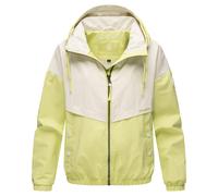 MARIKOO Damen Übergangsjacke leichte Herbst Frühling Übergangs Jacke mit Kapuze B993 [B993-Liubk-Pastell-Lime-Gr.L]