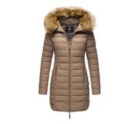 MARIKOO Damen Winter Übergangs Jacke Winterjacke Stepp Mantel gesteppt B647 [B647-Rosen-Taupe-Gr.4XL]
