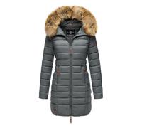 Steppmantel MARIKOO "Rose-Stepp", Damen, Gr. L (40), blau (dunkelblau), Oberstoff: 100% Nylon, Futter: 100% Polyester, Wattierung: 100% Polyester, Ärmelfutter: 100% Polyester, Kunstpelz: 90% Polyacryl