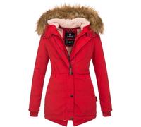 MARIKOO Designer Damen Winter Parka warme Winterjacke Mantel Jacke B601 [B601-Akira-Rot-Gr.S]