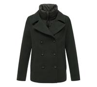 MARIKOO Damen Winterjacke (S-3XL) - Kabanjacke mit 4 Taschen, hochstehender und gefütterter Kragen (abnehmbar), Warme Jacke Frauen - N044 (L, DOlive)