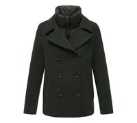 MARIKOO Damen Winterjacke (S-3XL) - Kabanjacke mit 4 Taschen, hochstehender und gefütterter Kragen (abnehmbar), Warme Jacke Frauen - N044 (XXL, DOlive)
