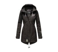 MARIKOO Damen Softshelljacke (XS-3XL) mit Kapuze - Wasserabweisend, Fleece innen, Tasche am Arm, Mantel, Warme Jacke Frauen B614 (M, Schwarz-wD)