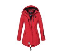 MARIKOO Damen Softshelljacke (XS-3XL) mit Kapuze - Wasserabweisend, Fleece innen, Tasche am Arm, Mantel, Warme Jacke Frauen B614 (XS, Rot)