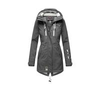 MARIKOO Damen Softshelljacke (XS-3XL) mit Kapuze - Wasserabweisend, Fleece innen, Tasche am Arm, Mantel, Warme Jacke Frauen B614 (XS, Anthrazit)