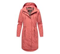 MARIKOO Damen Winterjacke (XS-6XL) - Übergangsjacke, lang geschnitten, Kapuze mit Kordelzug, Warme Jacke Frauen - N017 (XS, Rouge)