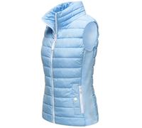 MARIKOO leicht gefütterte Damen Steppweste Übergangsjacke mit elastischen Rippbündchen an der Seite und hohem Kragen Reimii Baby Blue Gr. M