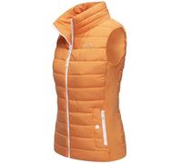 MARIKOO leicht gefütterte Damen Steppweste Übergangsjacke mit elastischen Rippbündchen an der Seite und hohem Kragen Reimii Apricot Sorbet Gr. XS