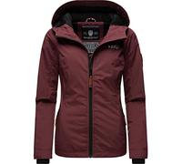 MARIKOO leicht gefütterte Damen Übergangsjacke kurz Outdoor-Jacke mit Jersey-Innenfutter und großer Kapuze Brombeere Wine Gr. 6XL