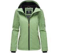 MARIKOO leicht gefütterte Damen Übergangsjacke kurz Outdoor-Jacke mit Jersey-Innenfutter und großer Kapuze Brombeere Green Gr. S