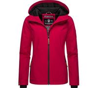 MARIKOO leicht gefütterte Damen Übergangsjacke kurz Outdoor-Jacke mit Jersey-Innenfutter und großer Kapuze Brombeere Fuchsia Gr. M