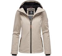 MARIKOO leicht gefütterte Damen Übergangsjacke kurz Outdoor-Jacke mit Jersey-Innenfutter und großer Kapuze Brombeere Bone Gr. XXL