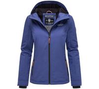 MARIKOO leicht gefütterte Damen Übergangsjacke kurz Outdoor-Jacke mit Jersey-Innenfutter und großer Kapuze Brombeere Blue Violet Gr. 3XL