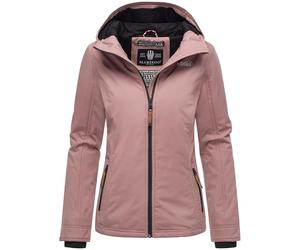 MARIKOO leicht gefütterte Damen Übergangsjacke kurz Outdoor-Jacke mit Jersey-Innenfutter und großer Kapuze Brombeere Mauve Gr. S